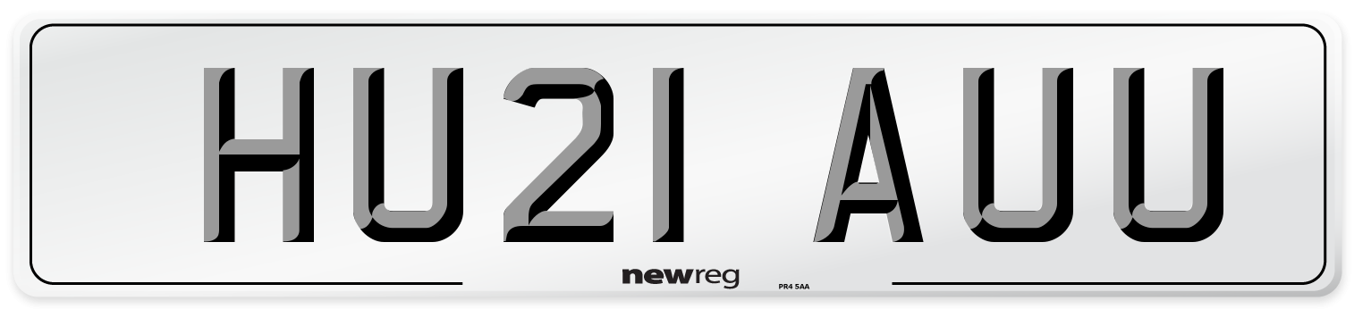 HU21 AUU Number Plate from New Reg